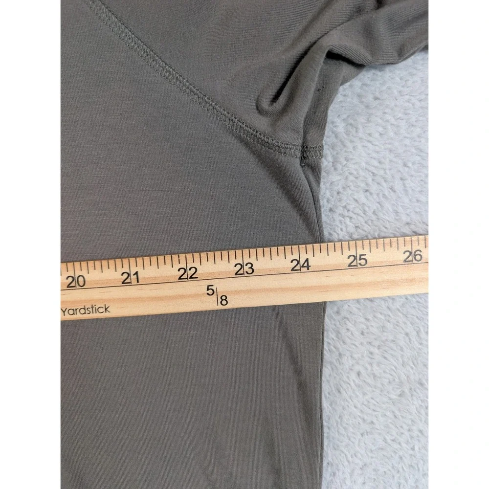 Free Fly Mens Bamboo Quarter Zip Pullover Shirt Gray Green XXL 2XL Raglan Sleeve